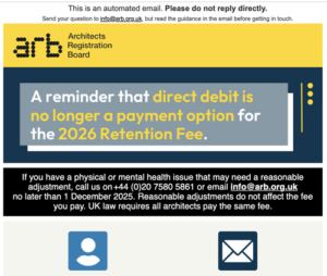 Reminder: direct debit is no longer a payment option for the retention fee